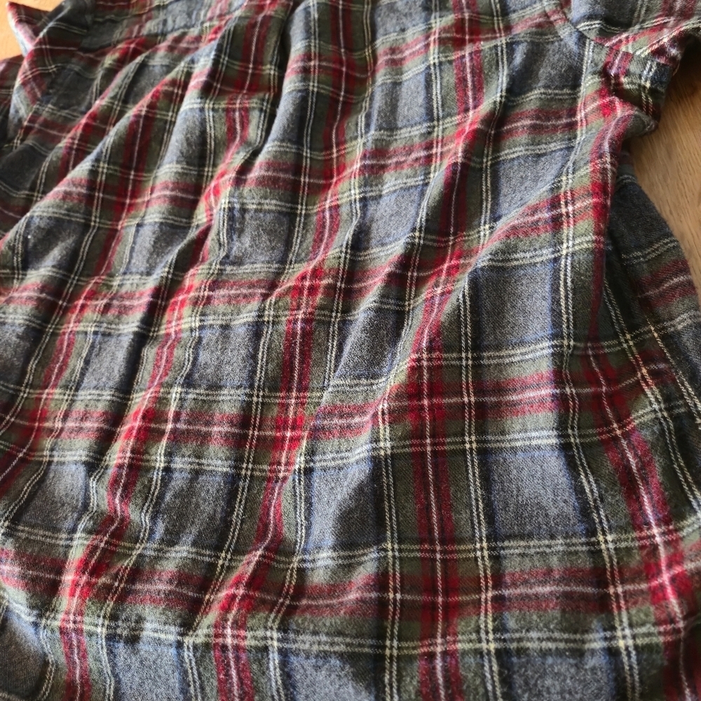 L.L. Bean Flannel Hoodie Zip Up Scotch Plaid 100% Cotton Relaxed Fit S Shacket - Picture 10 of 10